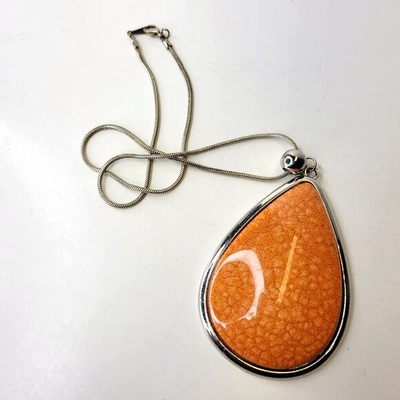 Large Orange Pendant Necklace - Picture 2 of 8